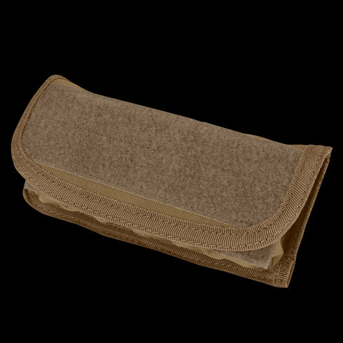 The Condor Shotgun Ammo Pouch is a brown, rectangular fabric pouch with a flap closure, designed for military or law enforcement use and shown against a white background.